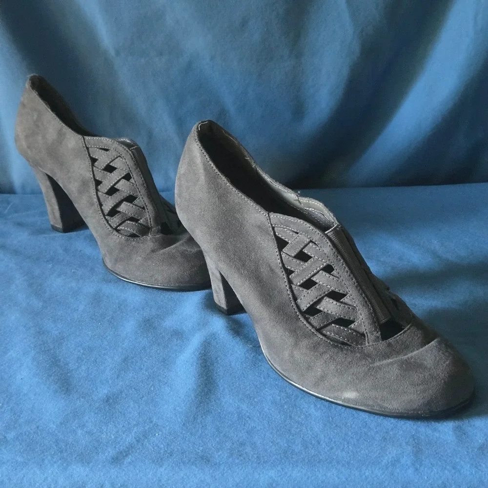 Aerosoles Whimsigoth Cage Heels Booties Gray Clubwear Going Out Party Size 8 M